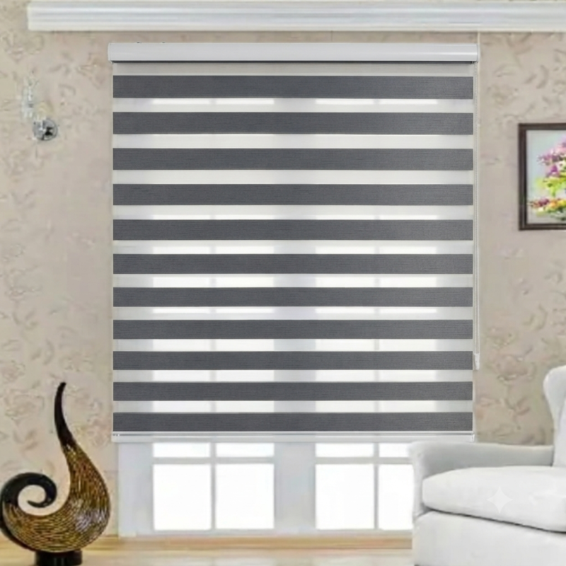 Antrasit Zebra Perde